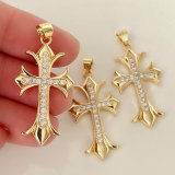 Pave cross charm