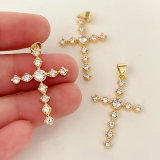 Zircon pave cross pendant
