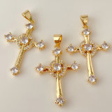 Pave cross charm