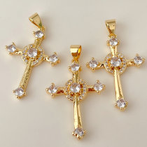 Pave cross charm