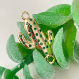 Pave cactus connector for bracelet