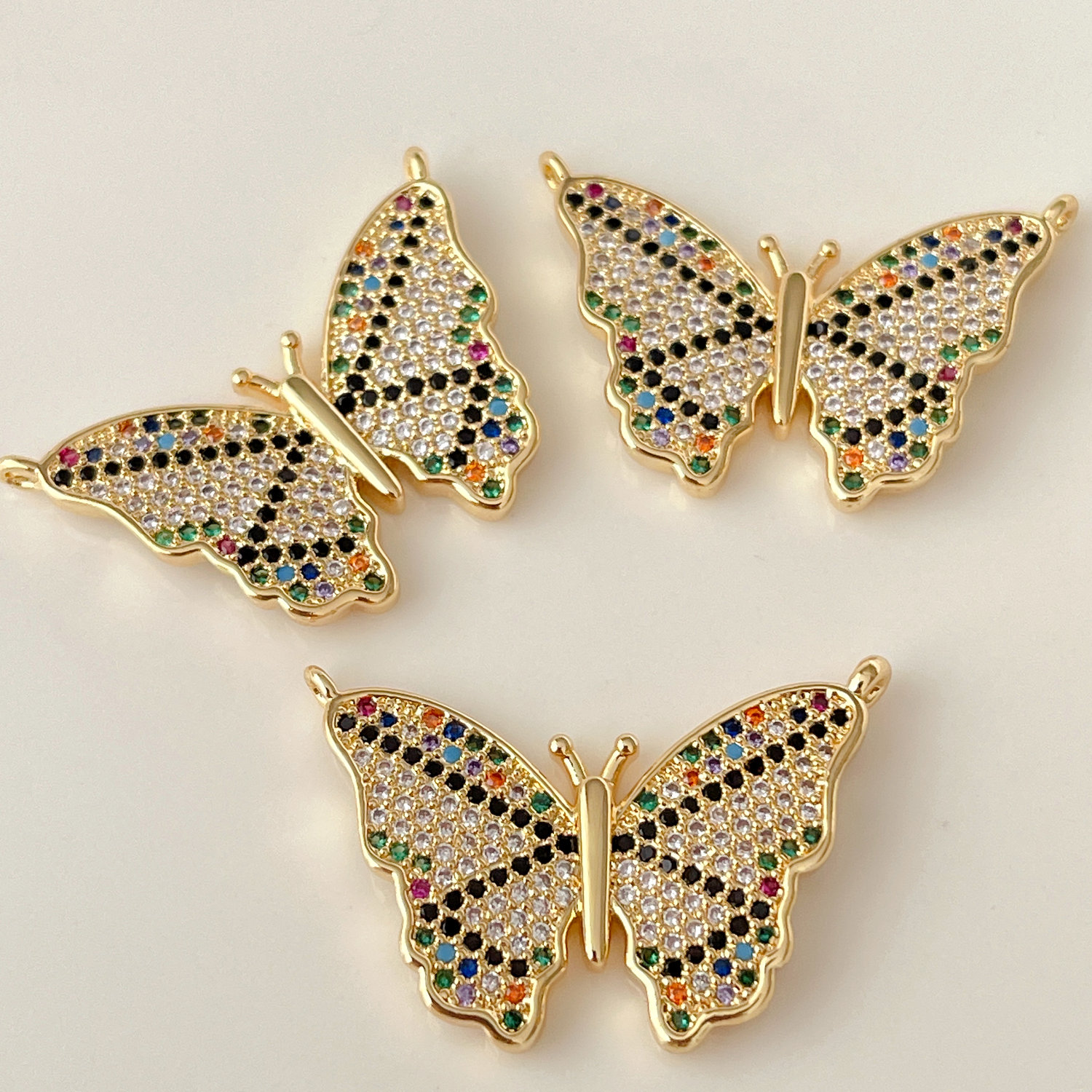 Pave Colorful Butterfly Charm