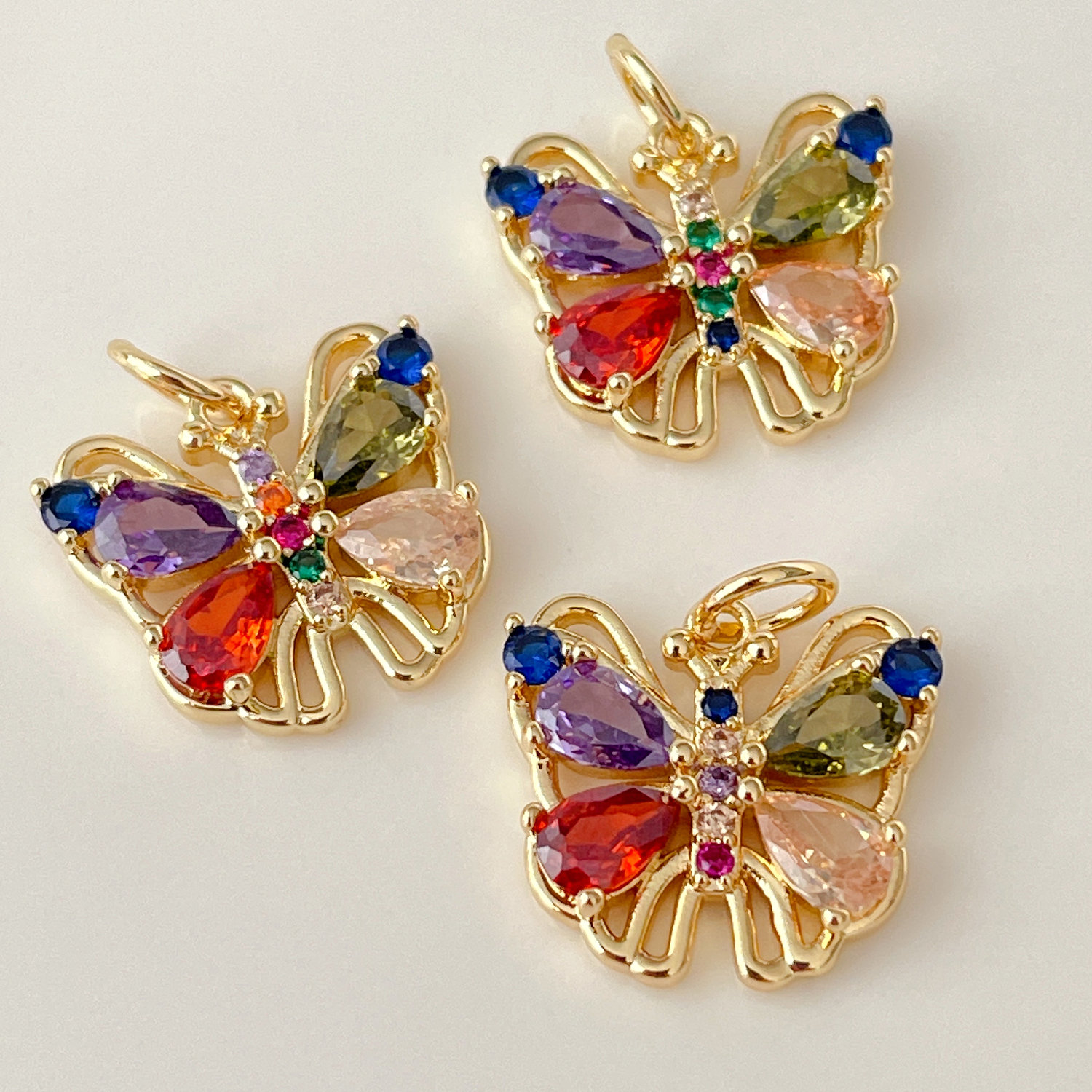 Pave Colorful Butterfly Charm