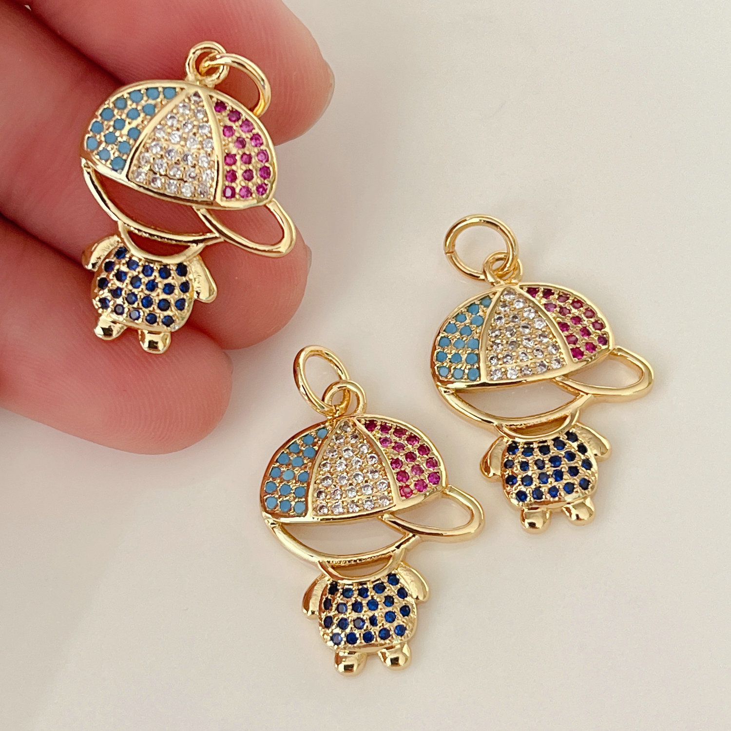 Pave Colorful Boy charm