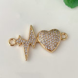 Pave cactuselectrocardiogram connector for bracelet
