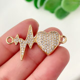 Pave cactuselectrocardiogram connector for bracelet