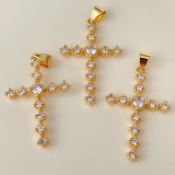 Zircon pave cross pendant