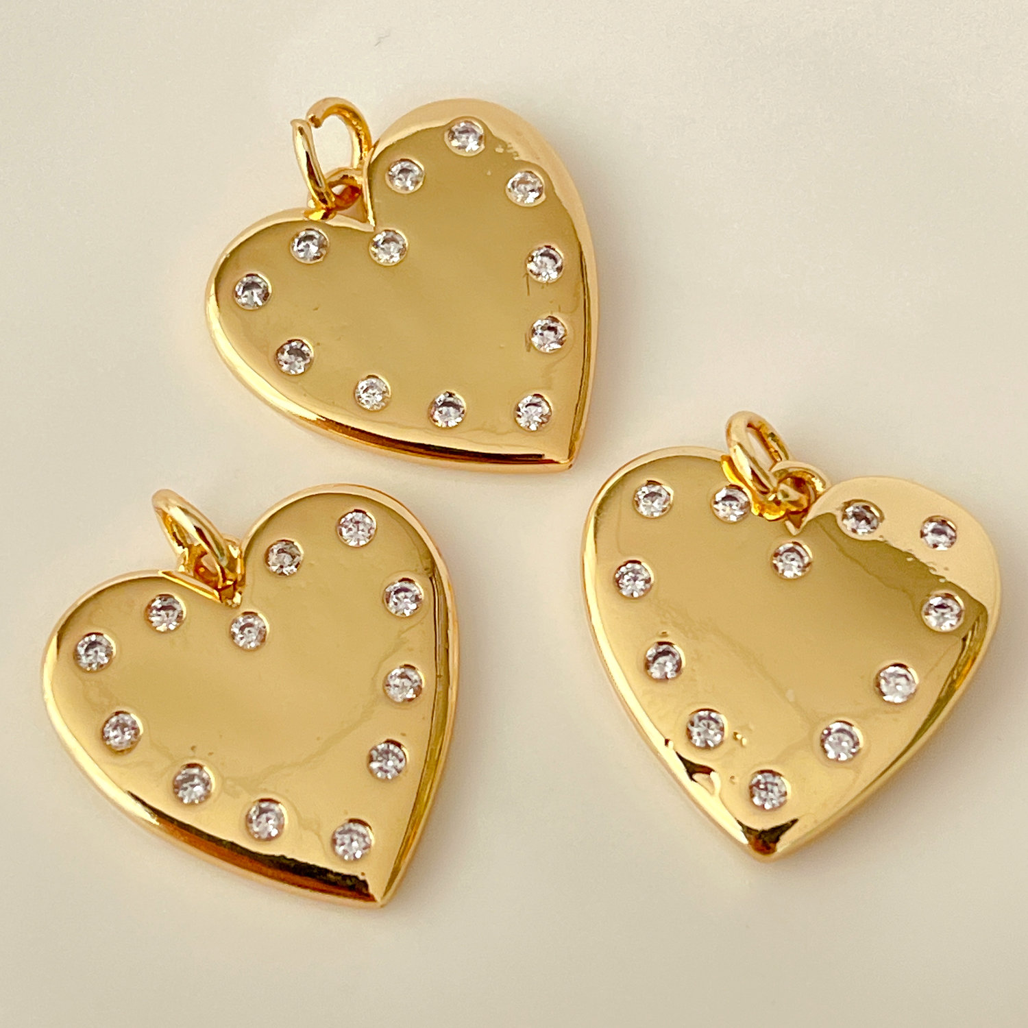 Pave heart charm