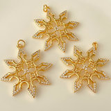 Pave snowflower charm