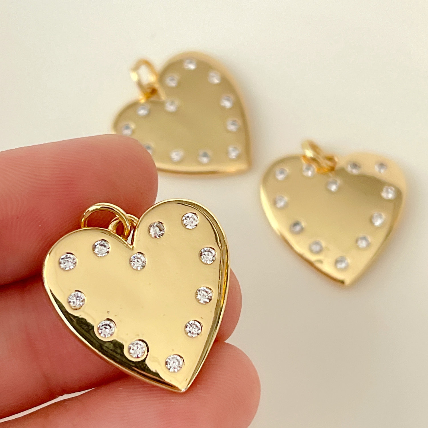 Pave heart charm
