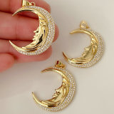 Pave moon charm