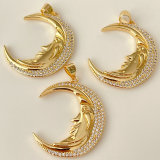 Pave moon charm