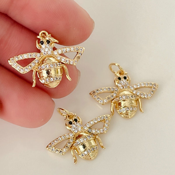 Pave bee charm