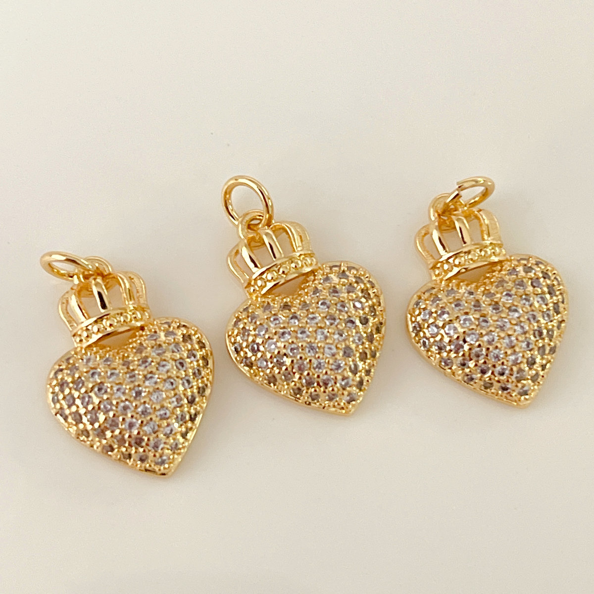 Crown heart charm