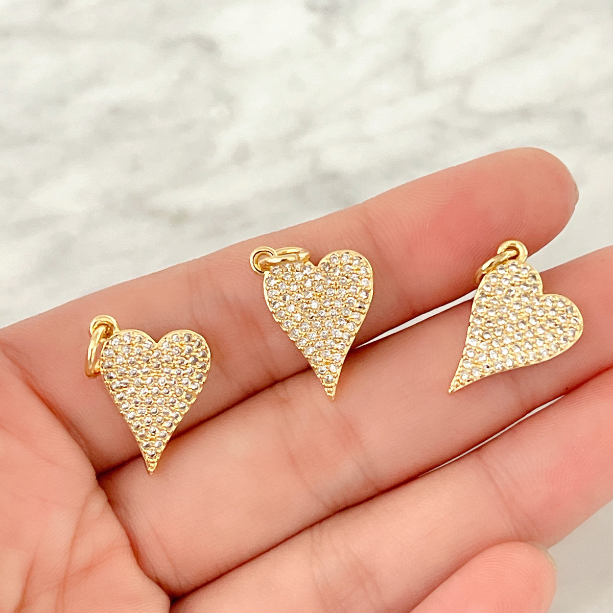 Pave heart charm