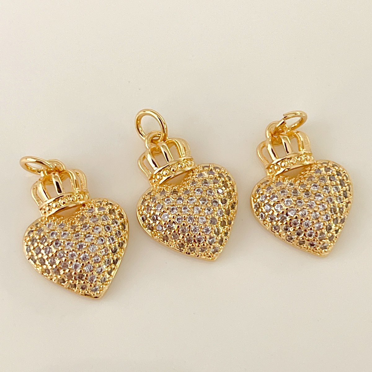 Crown heart charm