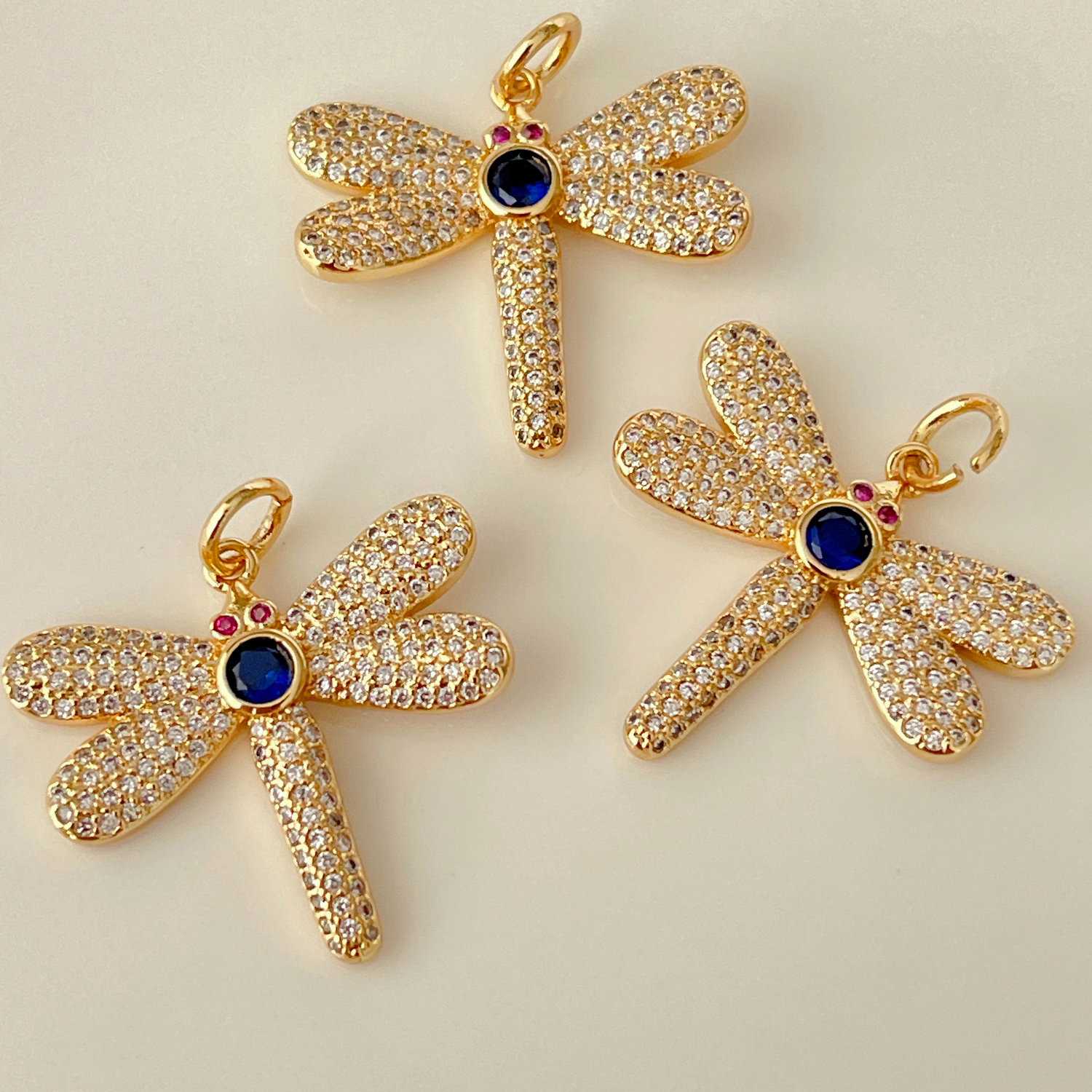 Pave dragonfly charm