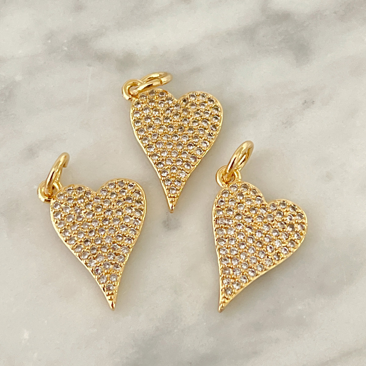 Pave heart charm