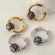 Multi colorful zircon ball hoops