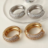 Simple zircon hoop earrings