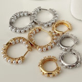 Small pearl hoop earrings