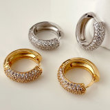Simple zircon hoop earrings