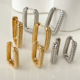 Gold square hoops