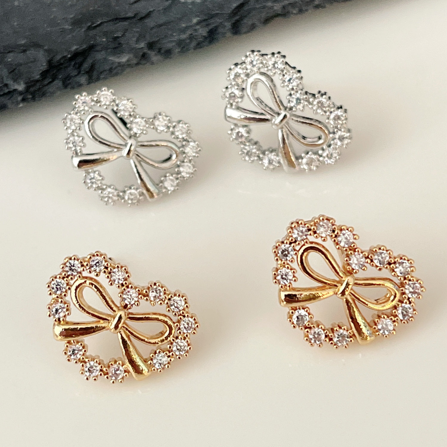 Heart earrings stud