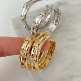 Pave tie hoops earrings