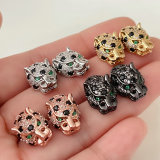 Pave leopard earrings