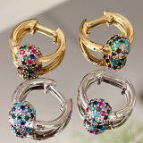 Multi colorful zircon ball hoops