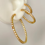 Zircon hoops earring