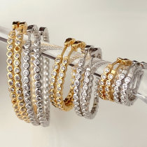 Zircon hoops earring