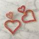Pave red zircon heart earrings
