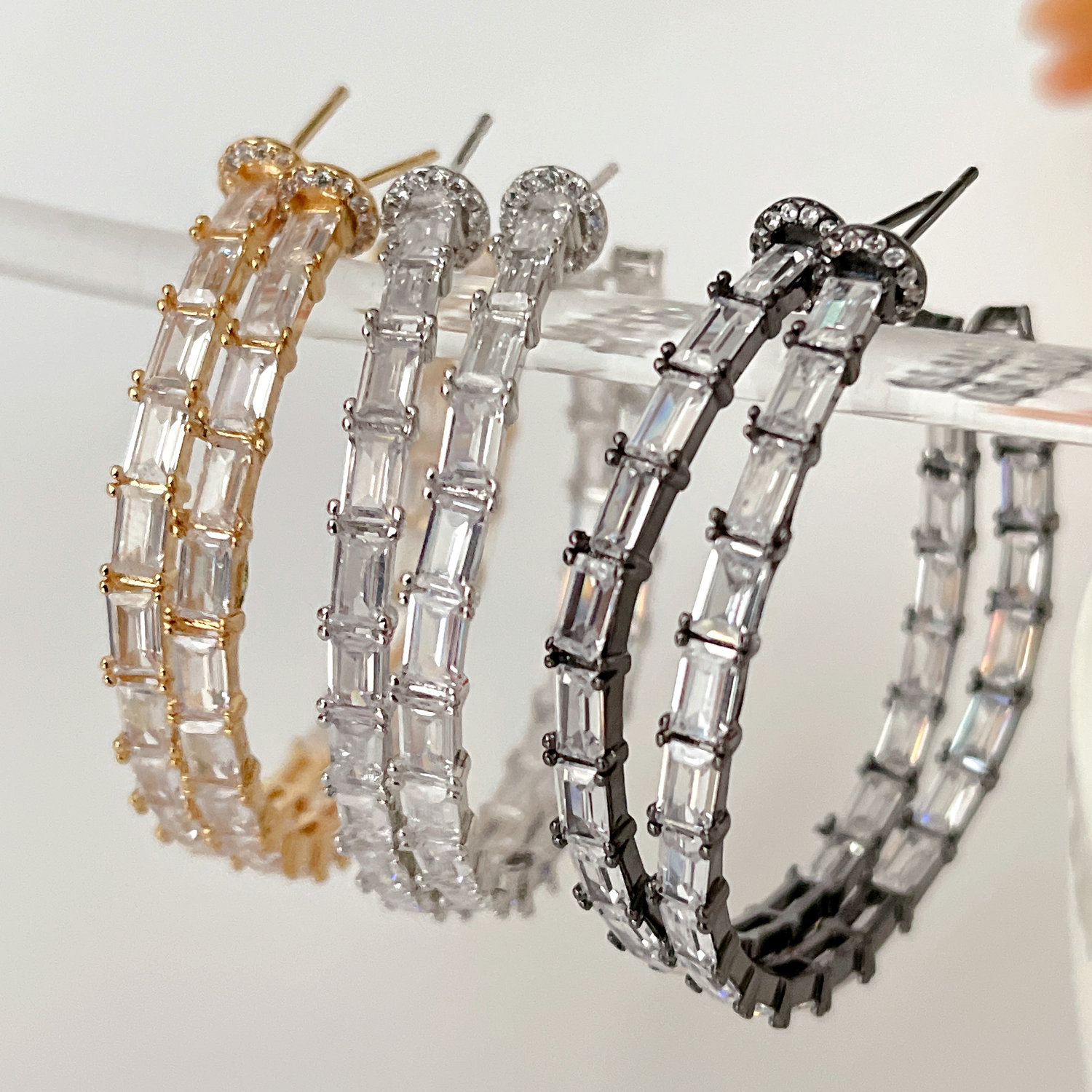 Big zircon hoops