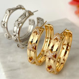 Pave tie hoops earrings