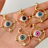 Star moon evil eye pendant