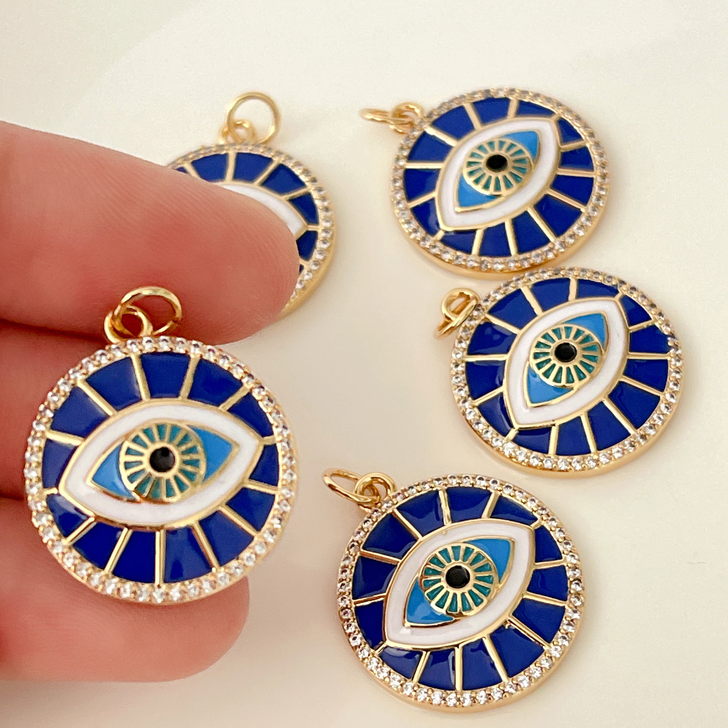 Blue evil eye pendant