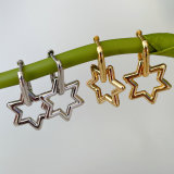 Star heart charm hoops earrings