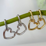 Star heart charm hoops earrings