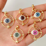 Star moon evil eye pendant
