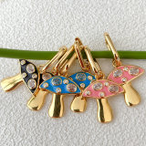 Pave mushroom charm hoops