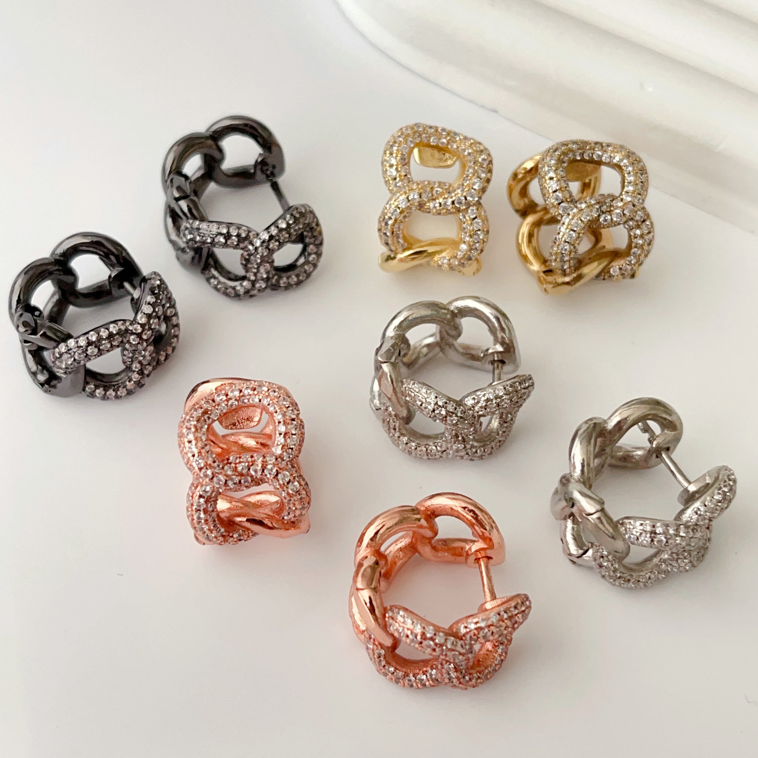 small chain hoops earings