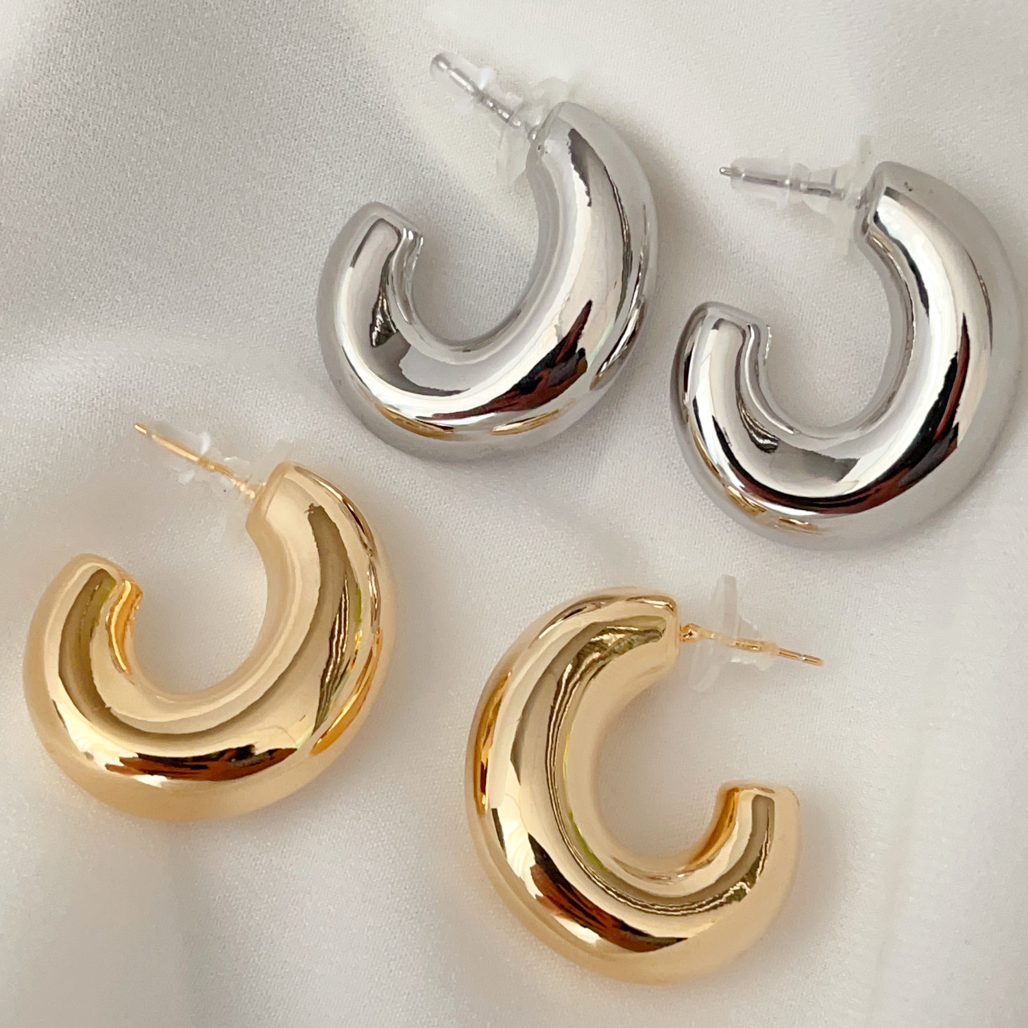 Fat metal earrings