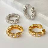 Pave hoops earrings