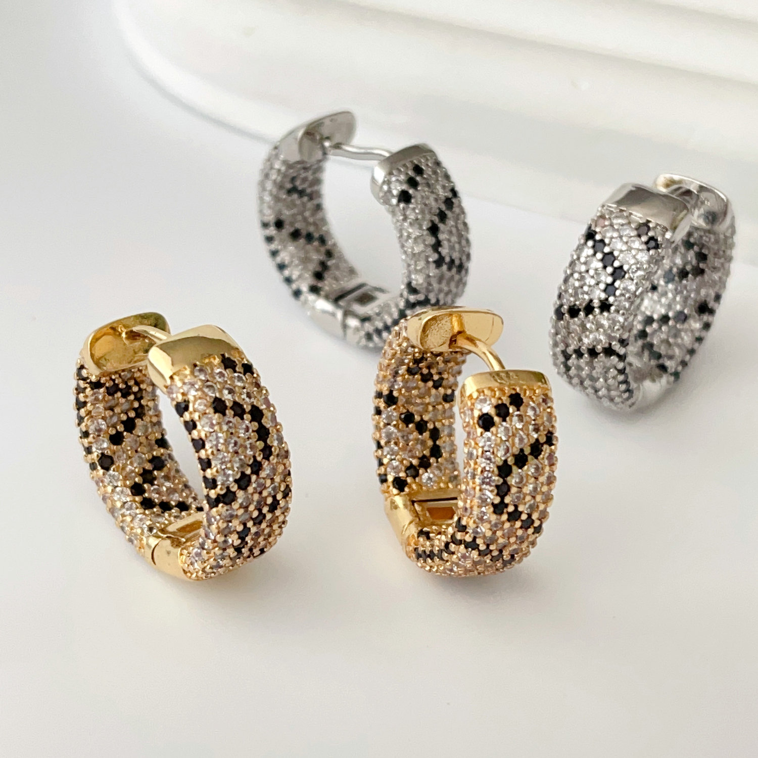 Pave Leopard color hoops