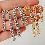 Pave chain tassel earrings