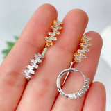 Pave zircon hoops earrings