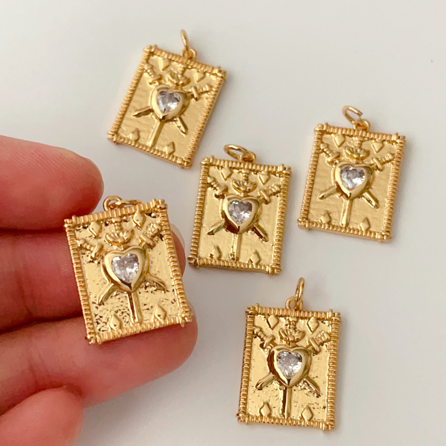 Heart square charm