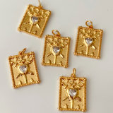 Heart square charm